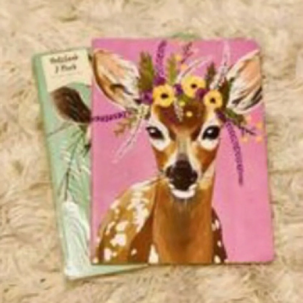 OCS Floral Crown Giraffe & Deer 2-Pack Notebooks (EBD03)
